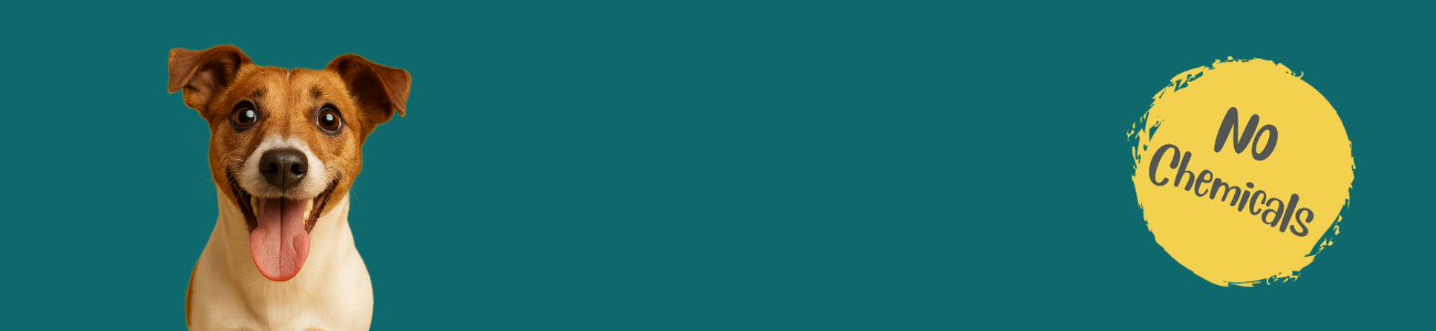 Bark with Buster kangaroo dog treats – natural Australian made dog treats with no chemicals, featuring a happy brown and white dog and Bark with Buster branding.