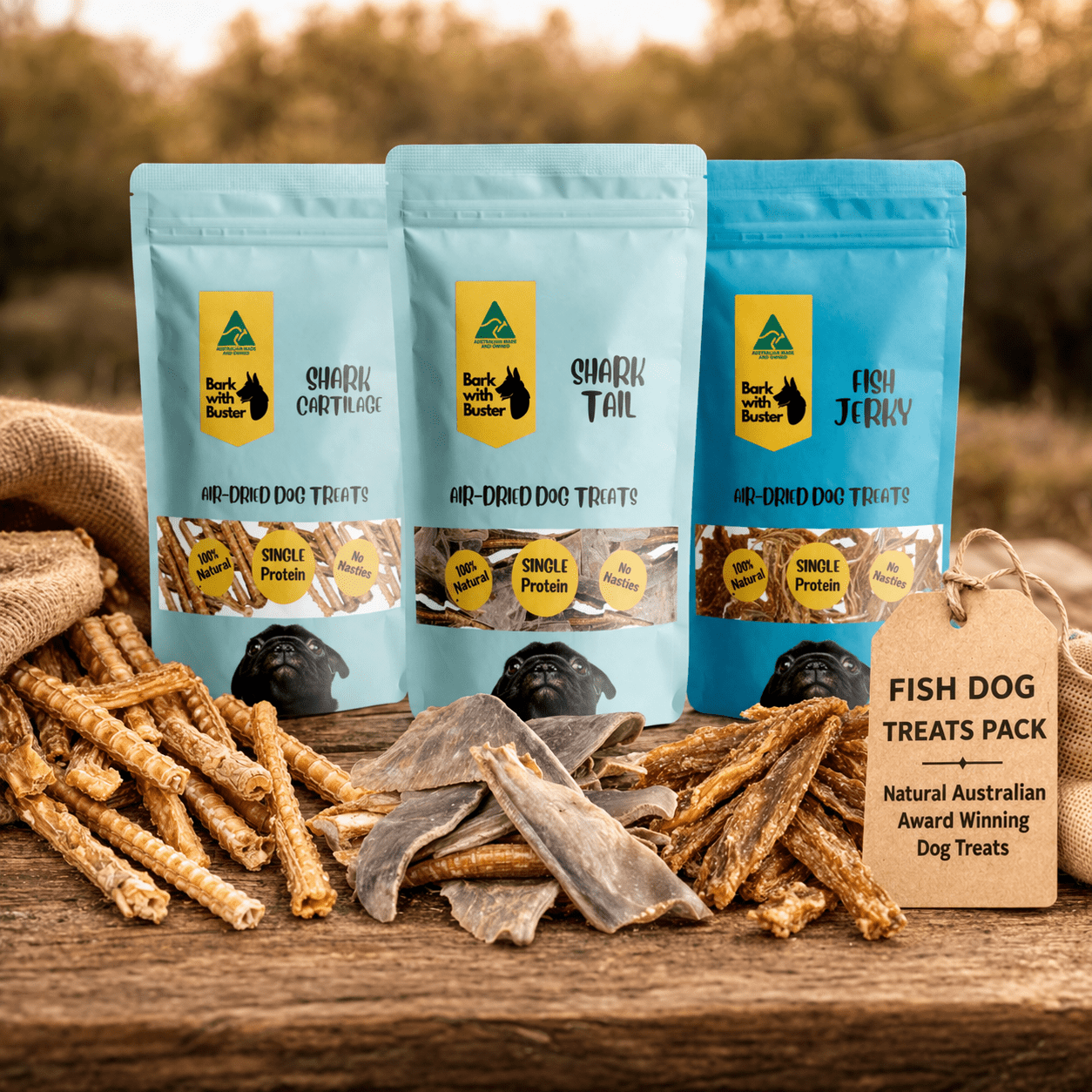 Fish Dog Treats Bundle – Natural Aussie Chews - Bark with Buster