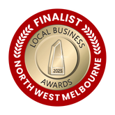 Badge for finalist in Local Business Awards 2025, North West Melbourne