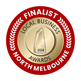 Badge for finalist in Local Business Awards 2024, North Melbourne
