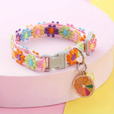 Floral Pet Collar with Bell