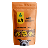 Crispy Australian lamb lung dog treats in resealable eco-friendly pouch