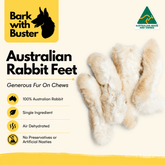 Australian Rabbit Feet Dog Treats - Bark with Buster