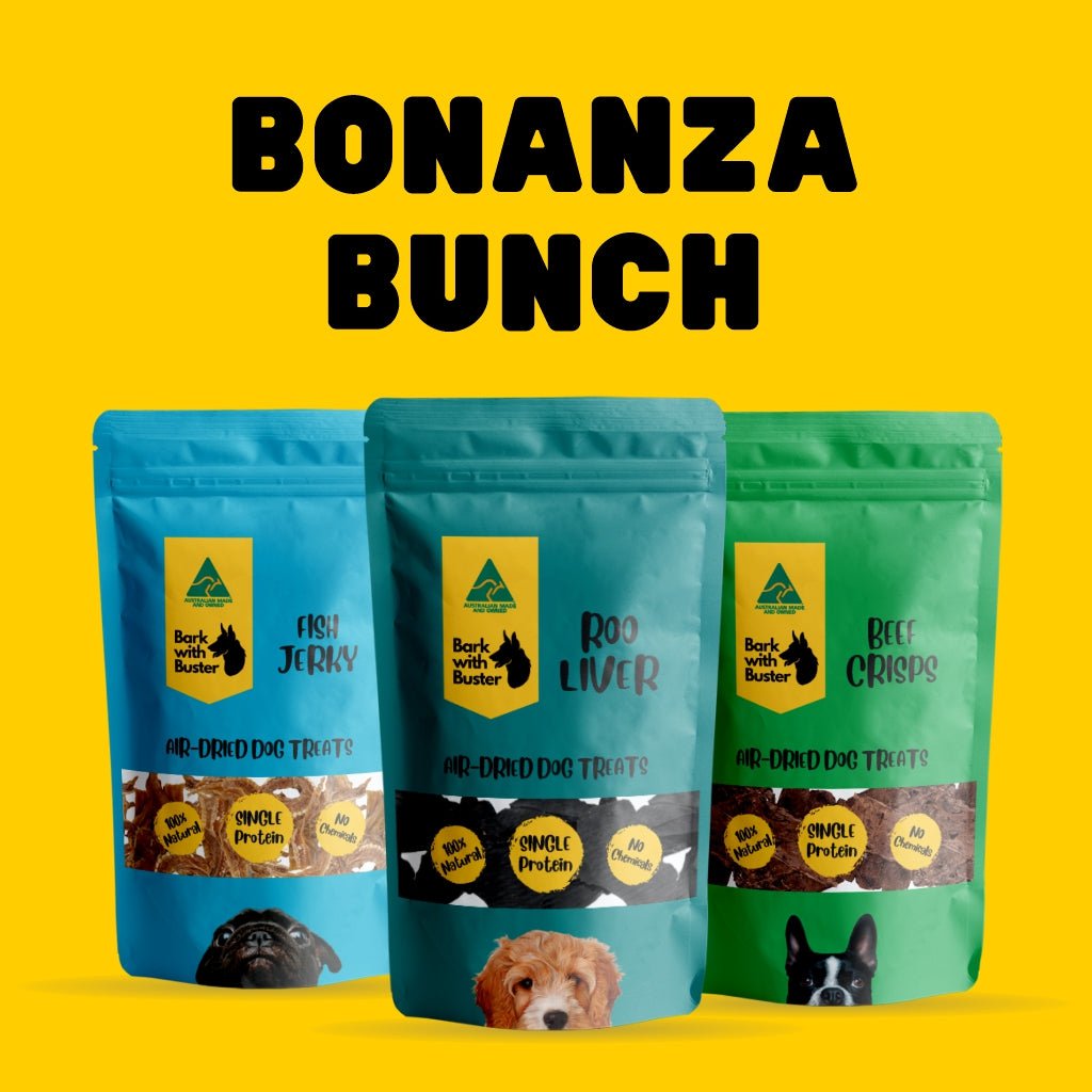 Bonanza Dog Treats Saver Pack – Healthy Bulk Aussie Treats - Bark with Buster