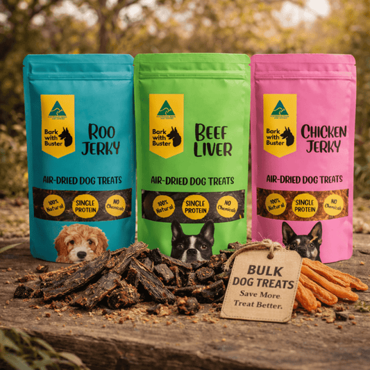 Bulk Dog Treat Packs (2kg) โ Natural Australian Mixed Protein Bundle - Bark with Buster