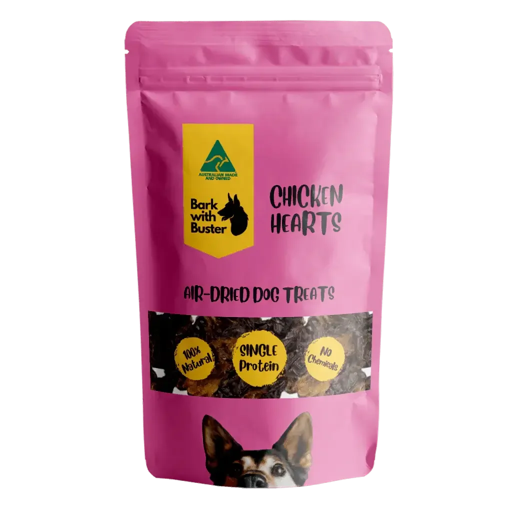 Chicken Heart Dog Treats - 100% Australian & Natural - Bark with Buster