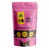 Chicken Heart Dog Treats in Bark with Buster pink packaging