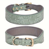 Embossed leather collar