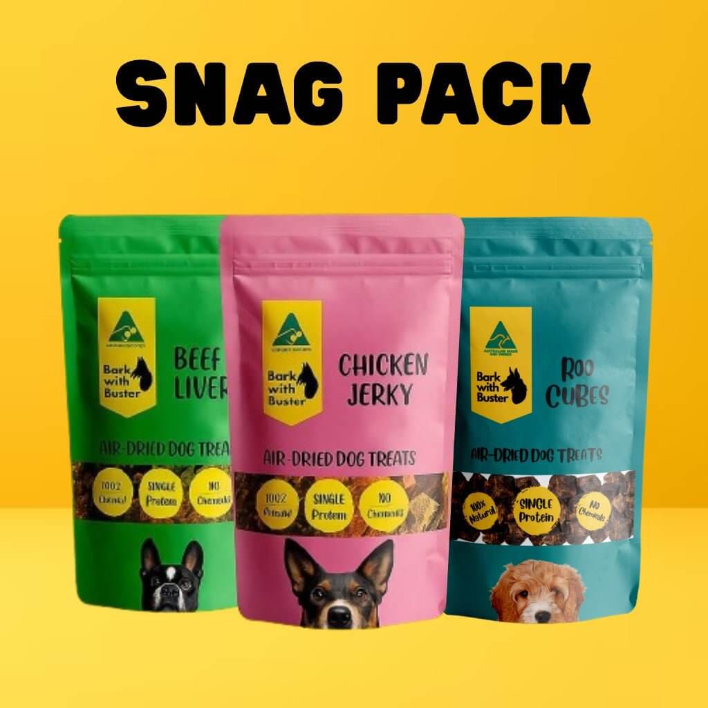 Dog Treats Value Pack – Beef Chicken & Kangaroo Mix - Bark with Buster