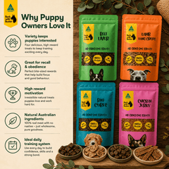 Everyday Puppy Training Pack – 4 High - Reward Aussie Treats - Bark with Buster