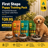 First Steps Puppy Training Pack – 3 Natural Rewards for Clever Little Paws - Bark with Buster