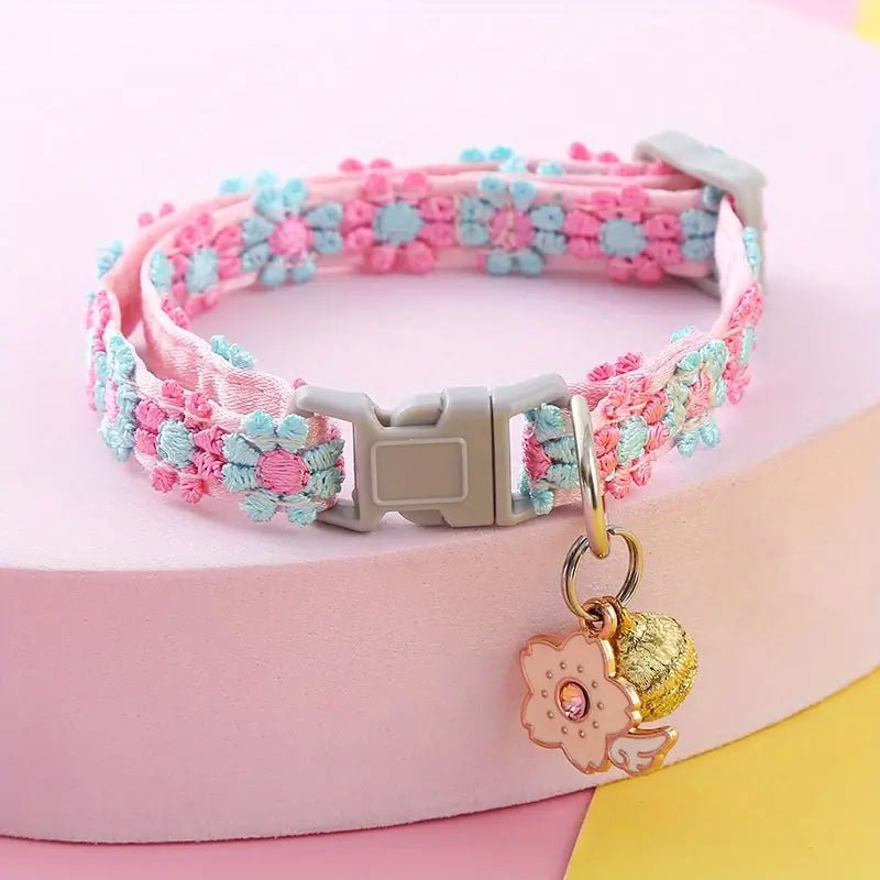 small floral collar for dog or cat