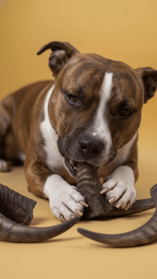 Goat Horn Dog Treats – Super Long - Lasting Natural Chew - Bark with Buster