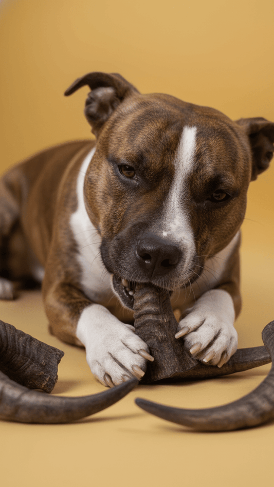 Goat Horn Dog Treats โ Super Long - Lasting Natural Chew - Bark with Buster