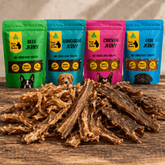 Jerky Variety Bundle 4 x 200g Natural Dog Treats Australia - Bark with Buster