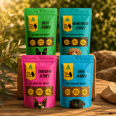 Jerky Variety Bundle 4 x 200g Natural Dog Treats Australia - Bark with Buster