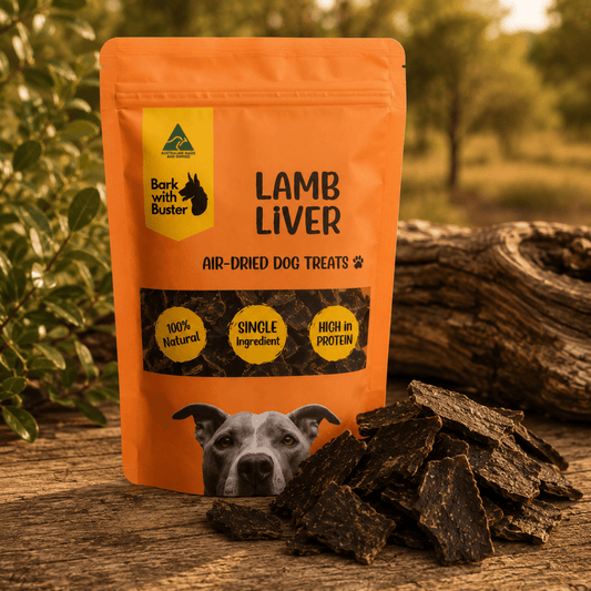 Lamb Liver Dog Treats Australia | Natural Air Dried Training Treats - Bark with Buster