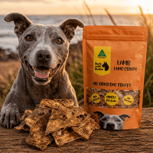 Lamb Lung Crisps Dog Treats – Low Fat Natural Rewards - Bark with Buster