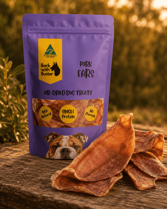Natural Pig Ears Dog Treats Australia - Bark with Buster