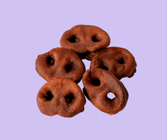 Pig Snouts Dog Treats on Purple Background