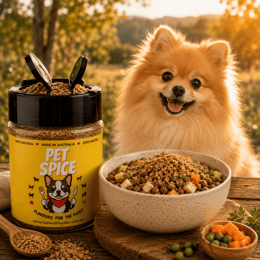 Pork Dog Meal Topper Sprinkle Bottle - Bark with Buster