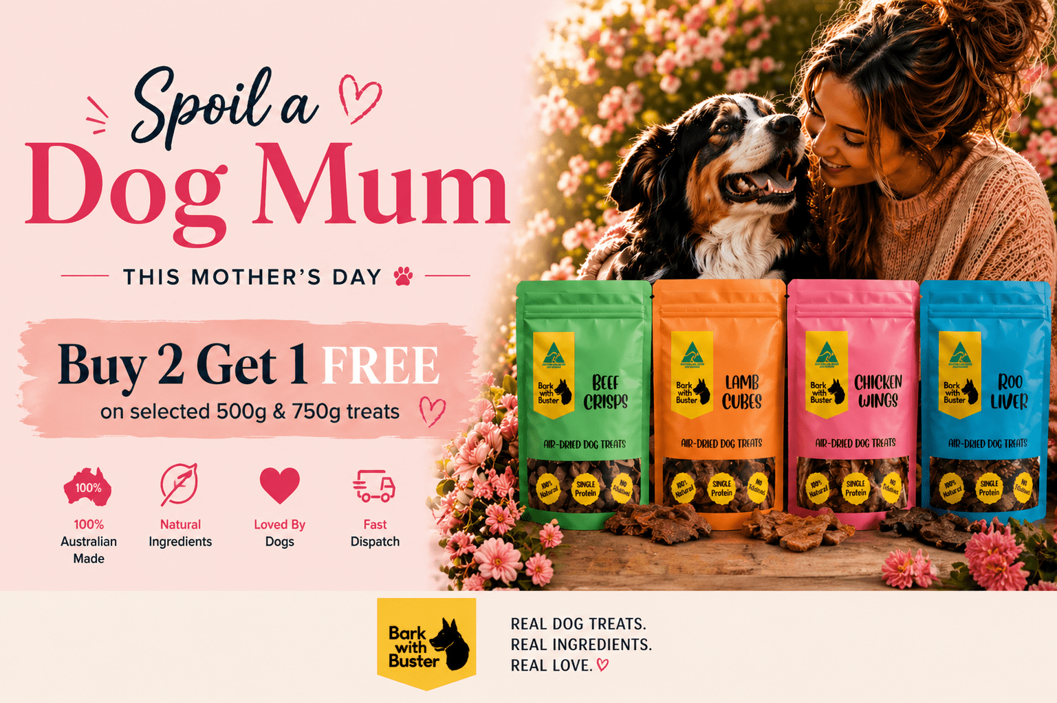 Mother's Day Gifts for Dog Mums Australia: 7 Natural Gifts Dogs Will Love Too (2026 Guide) - Bark with Buster
