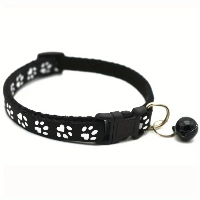 Adjustable Dog or Cat Collar with Paw Print. Strut Their Stuff in Style & Safety
