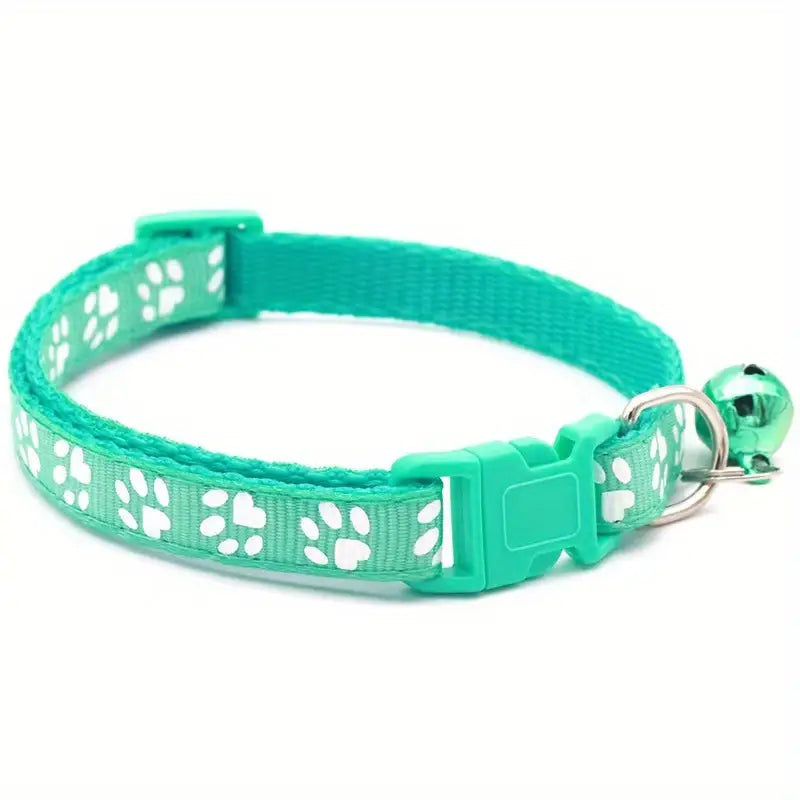 Adjustable Dog or Cat Collar with Paw Print. Strut Their Stuff in Style & Safety