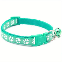 Adjustable Dog or Cat Collar with Paw Print. Strut Their Stuff in Style & Safety