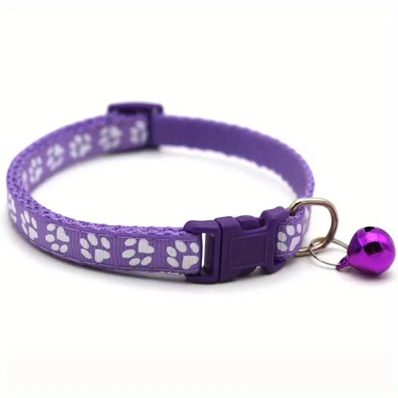 Adjustable Dog or Cat Collar with Paw Print. Strut Their Stuff in Style & Safety