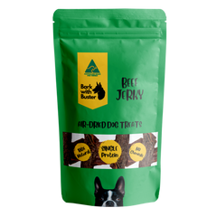 Beef Jerky Dog Treats. Why Bark with Buster's Beef Jerky Dog Treats is tops: Aussie Made, Aussie Loved: Support local heroes (both two- and four-legged) with these treats made with premium Australian beef.