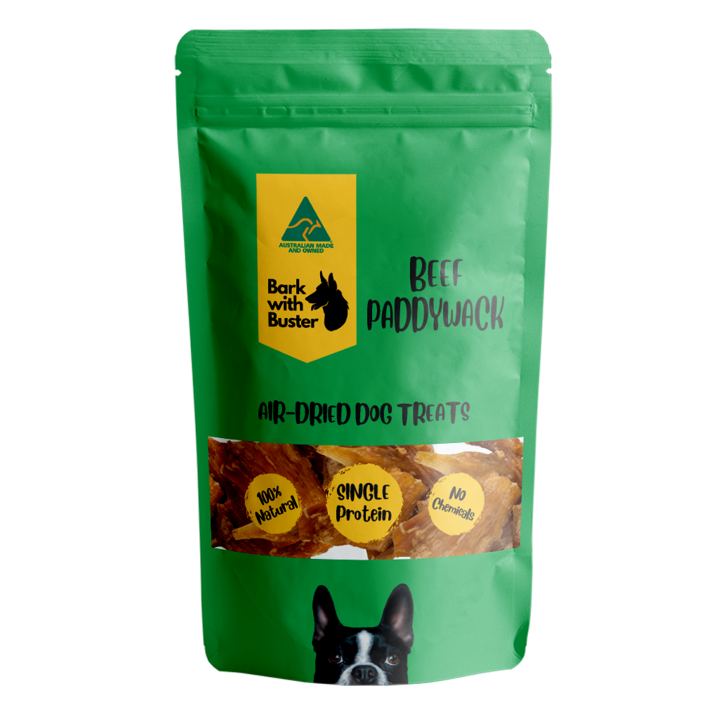 Beef Paddywack Dog Treats – Natural Chews for Strong, Healthy Aussie Dogs. Beef Paddywack Dog Treats – 100% Australian air-dried beef tendon