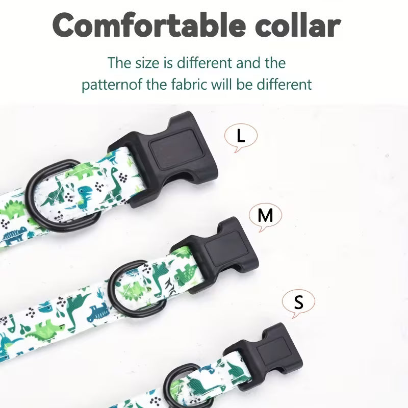 Three dog collars with different sizes labeled on a white background