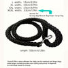 Black dog leash with measurement details on a white background
