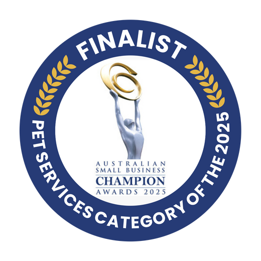 Finalist badge for Australian Small Business Champion Awards 2025 in Pets Services Category