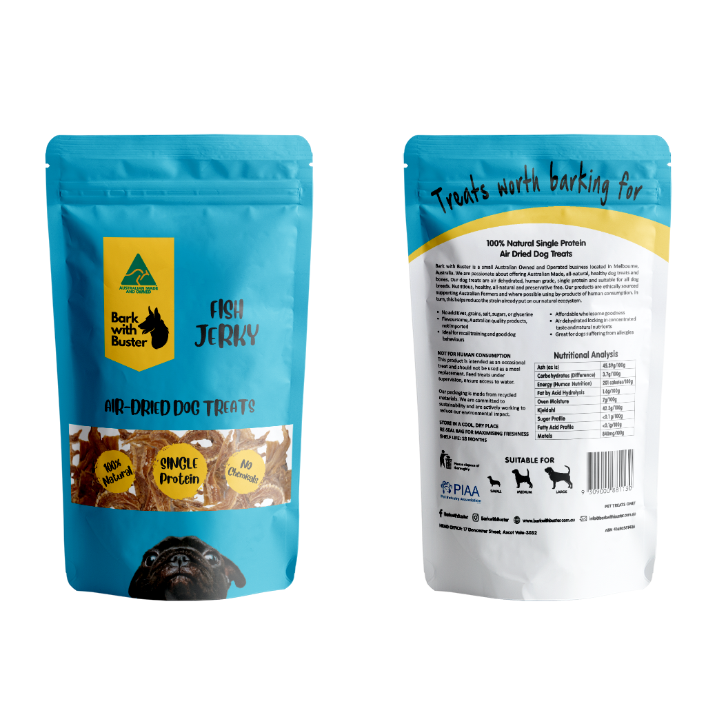 Fish Jerky Dog Treats 100% Natural