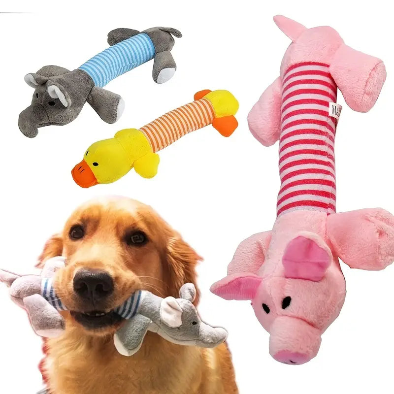 Is your furry friend ready for some tail-wagging fun? Bark with Buster's adorable squeaky plush dog toys are guaranteed to put a smile on your pup's face and a playful bounce in their step! 