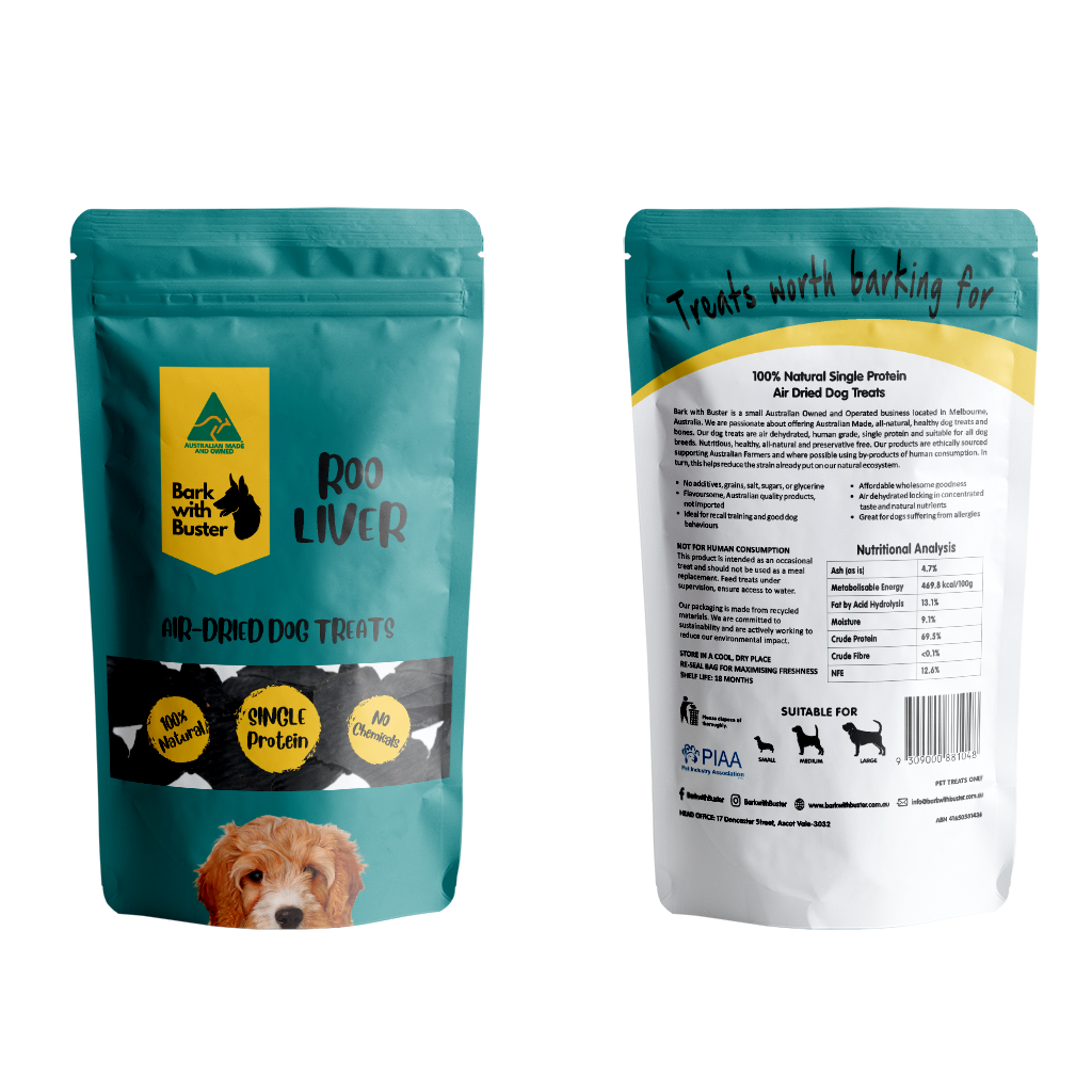 100% Australian produced roo liver treat for dogs