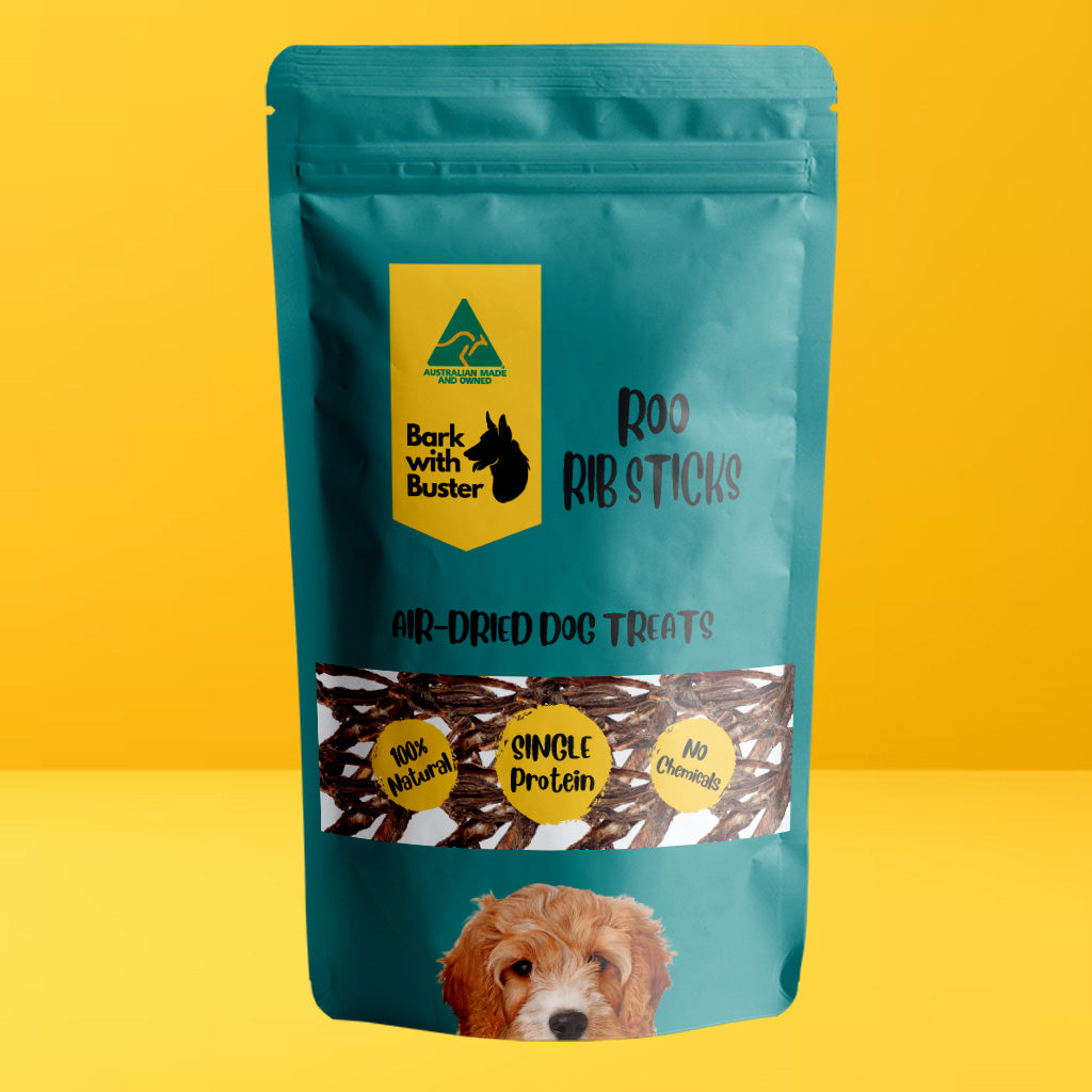 Air-dehydrated kangaroo rib chew for dogs