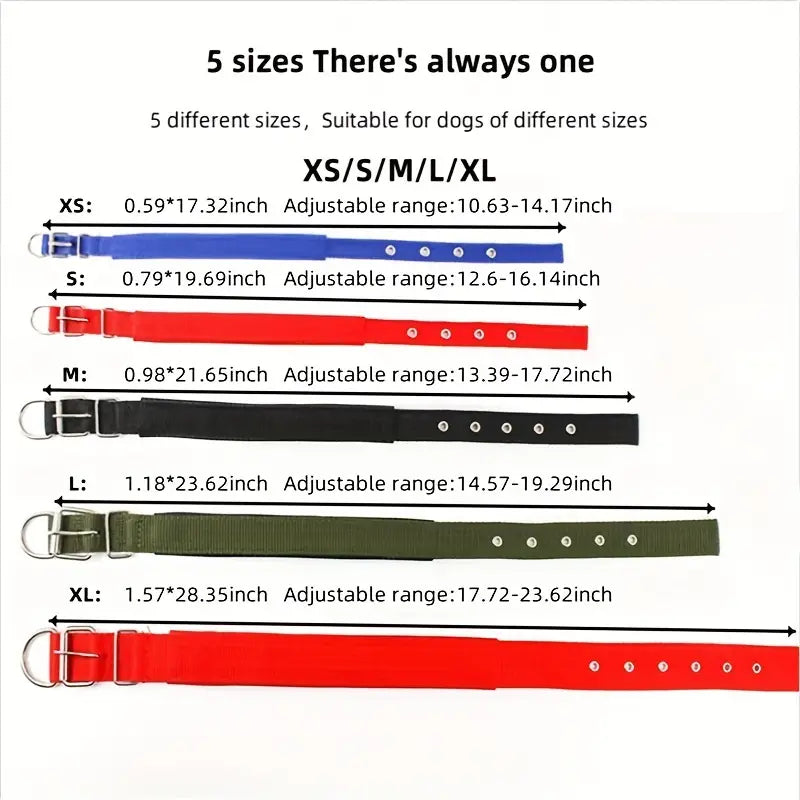Pet Dog Collar, Soft Dog Nylon Strap Collar Measurements