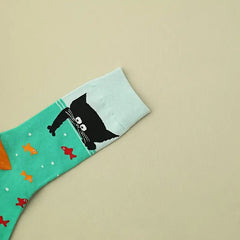 Cat Fish Designer Socks Soft Cotton-bark-with-buster