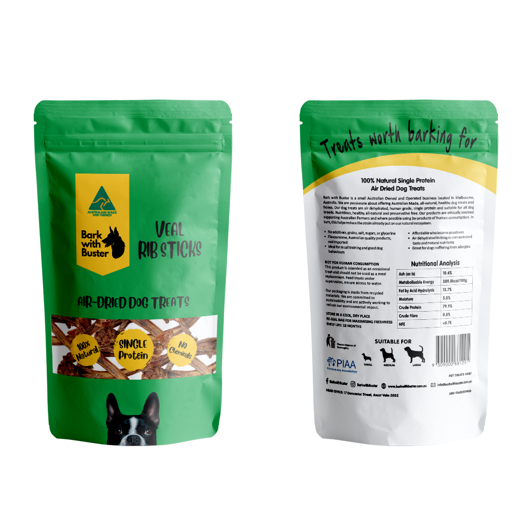 Veal Rib Sticks Dog Treats A great slim bone for dogs and pups that love to chew