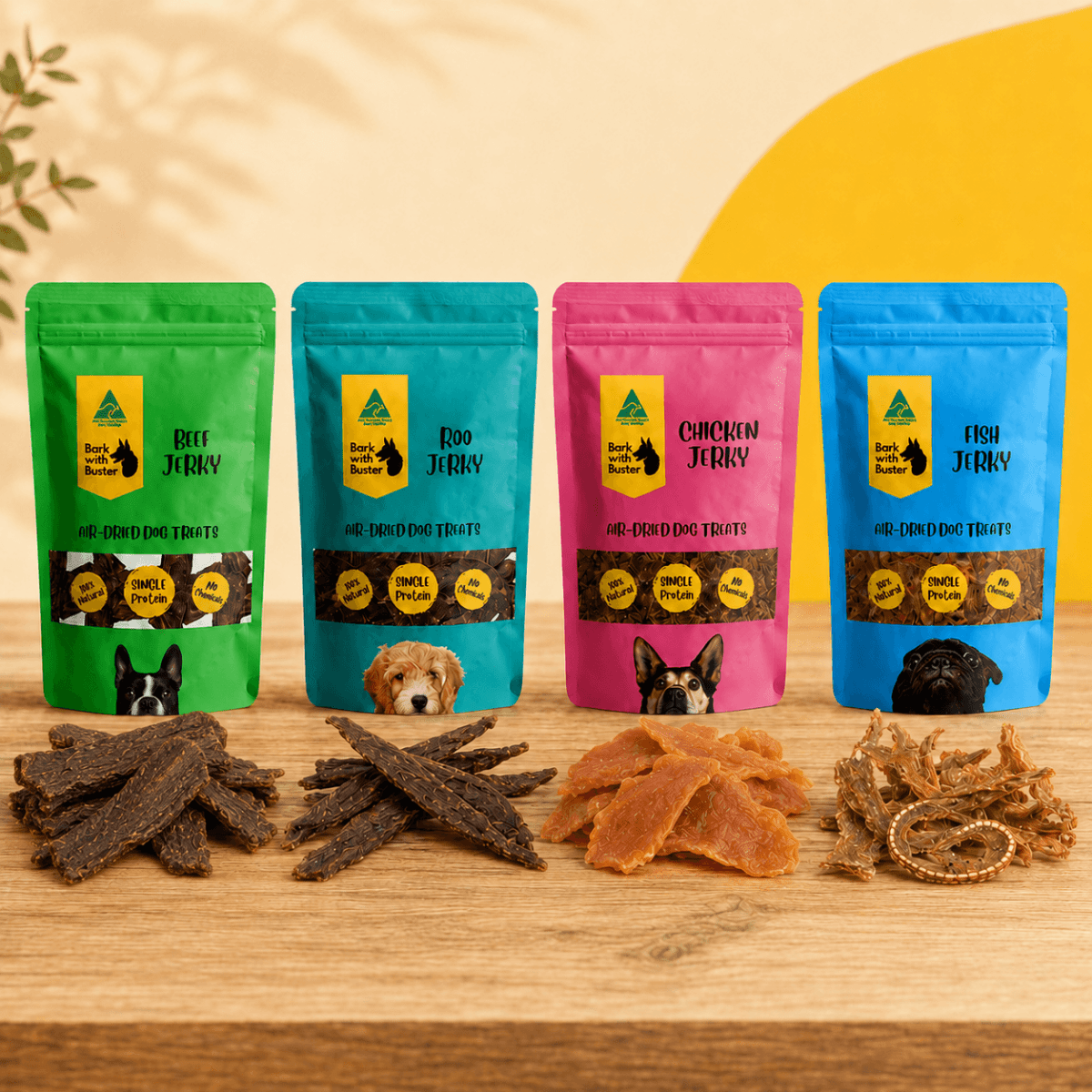 Australian Dog Jerky Variety Pack 4 x 200g - Bark with Buster