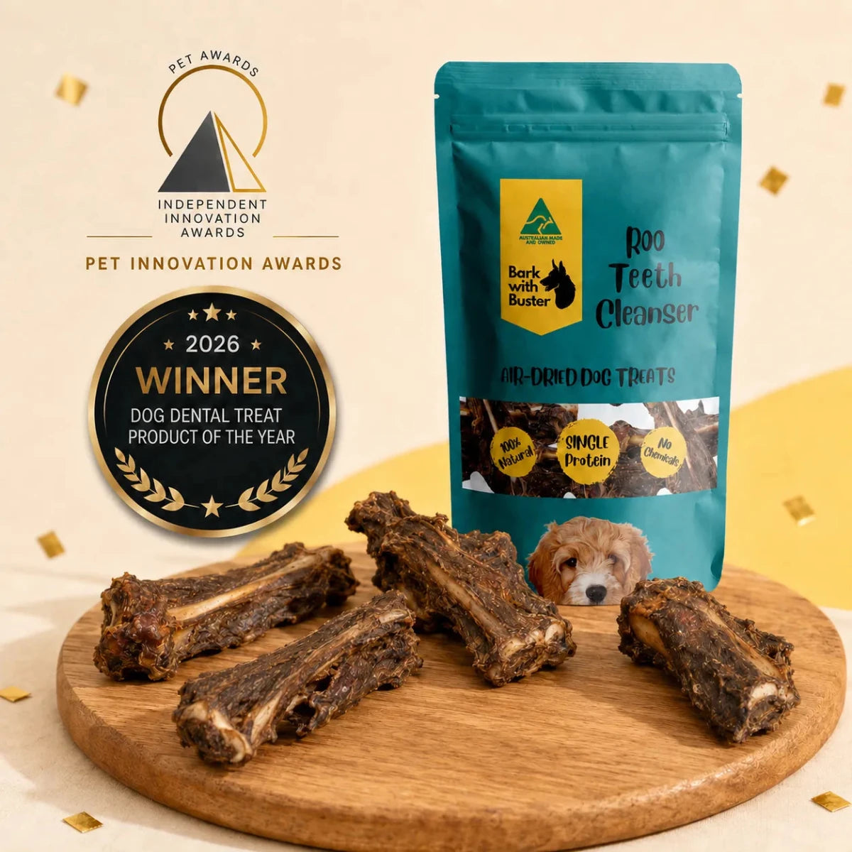 Award-Winning Kangaroo Dental Chews | Product of the Year 2026 - Bark with Buster