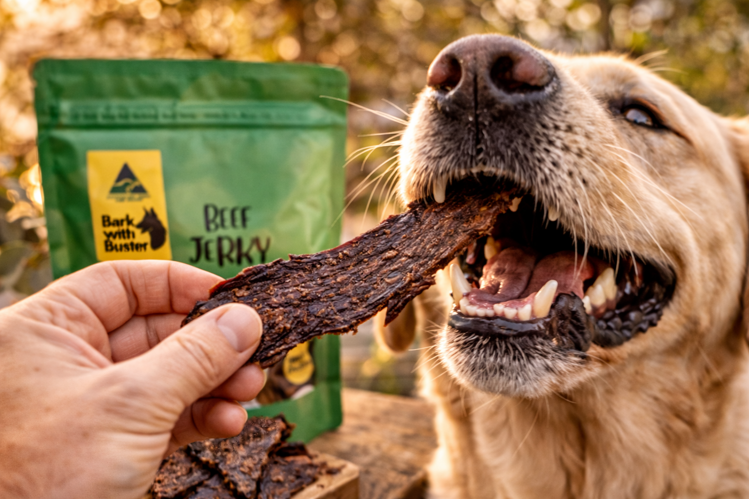 Beef Jerky Dog Treats – Thick Chewy Strips | 100% Australian & Naturally Air - Dehydrated - Bark with Buster