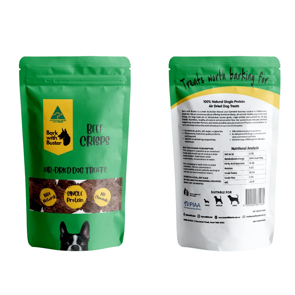 Beef lung crisps texture close-up natural dog snacks