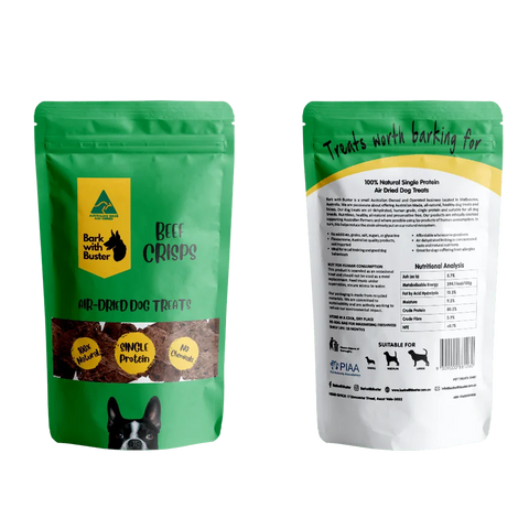 Beef lung crisps texture close-up natural dog snacks