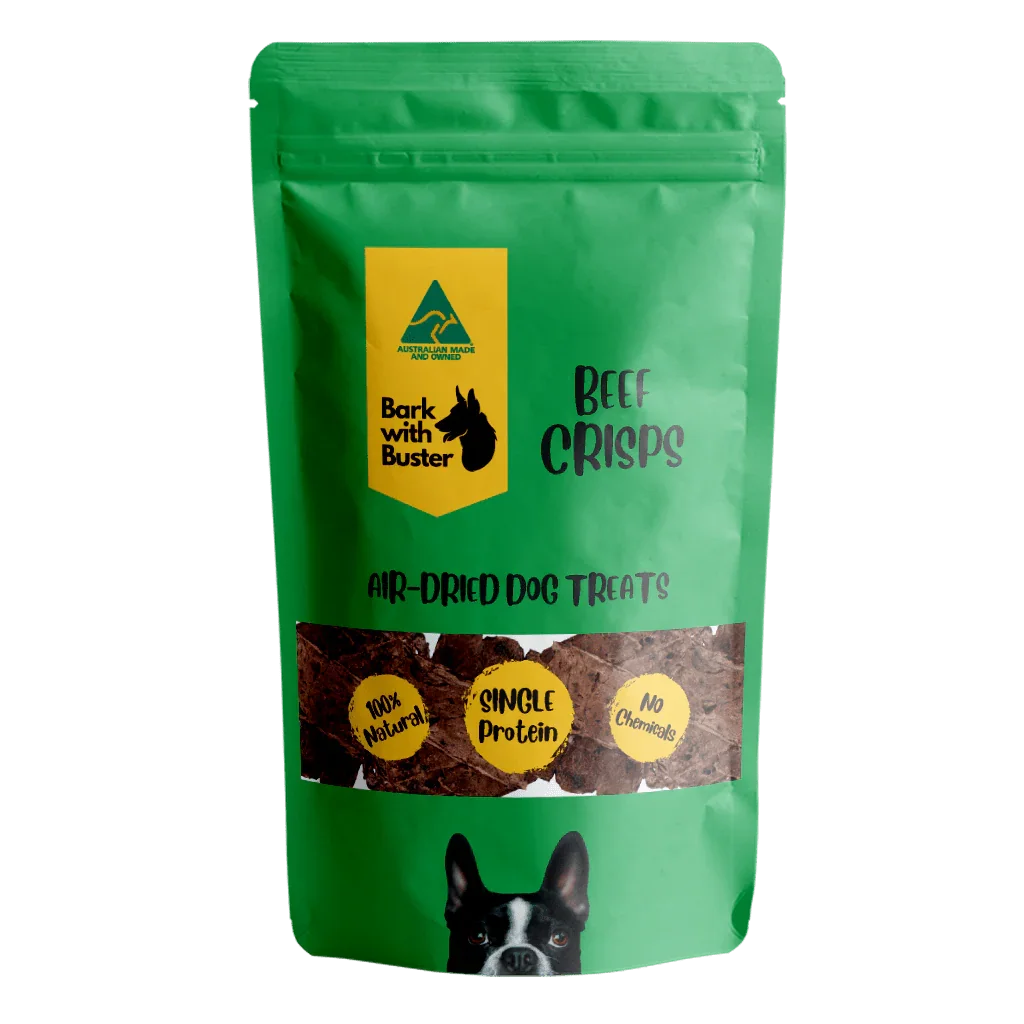 Crunchy beef lung crisps dog treats Australian air-dehydrated