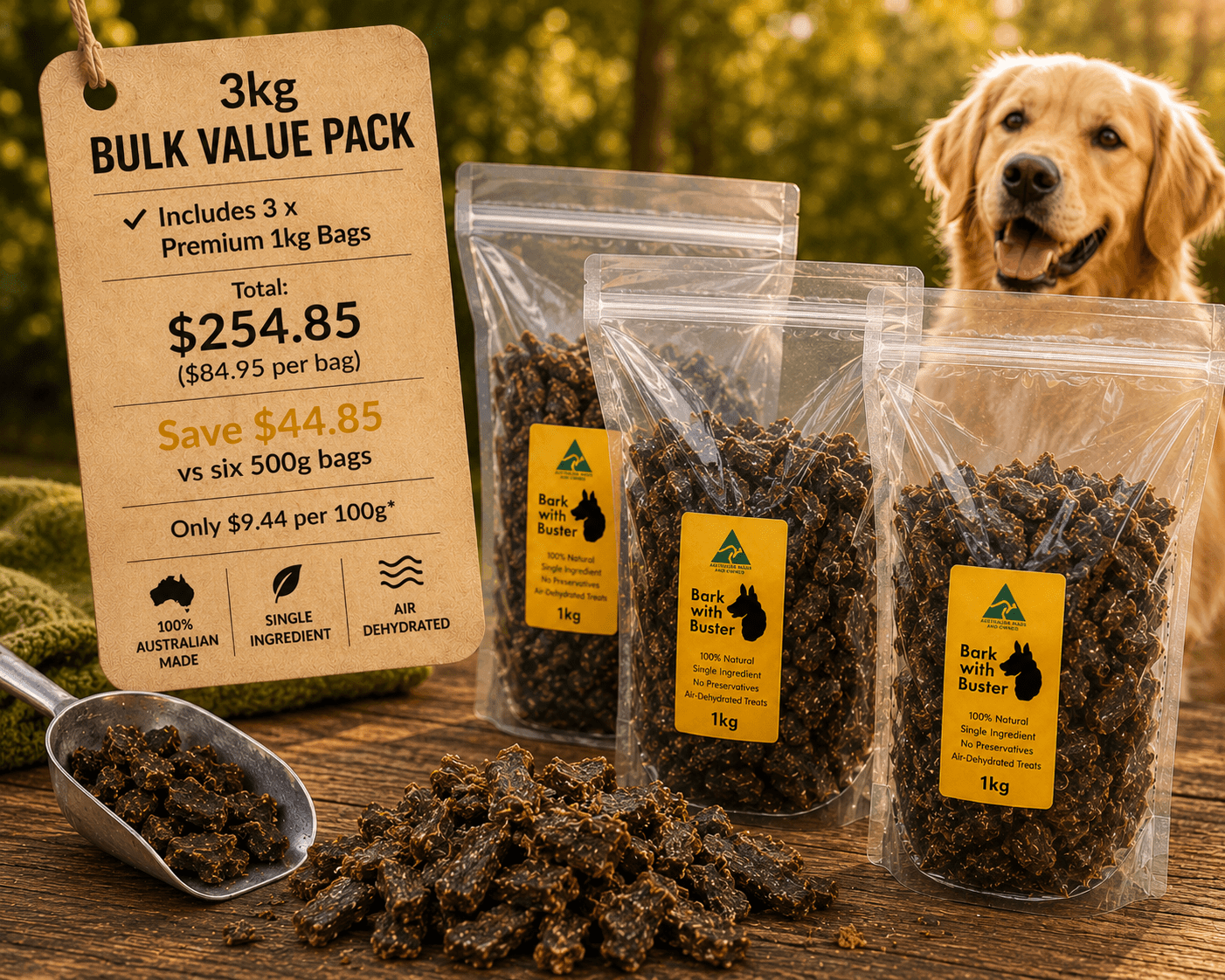 Bulk Chicken Hearts Dog Treats Australia | 3kg Value Pack - Bark with Buster