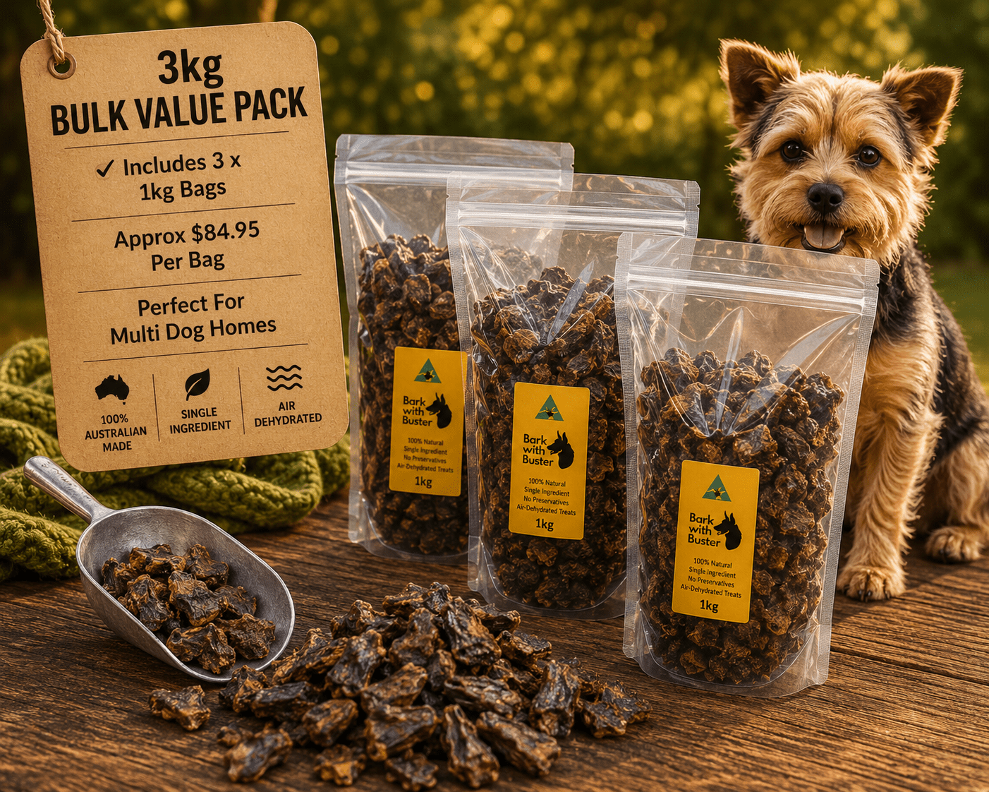 Bulk Chicken Hearts Dog Treats Australia | 3kg Value Pack - Bark with Buster